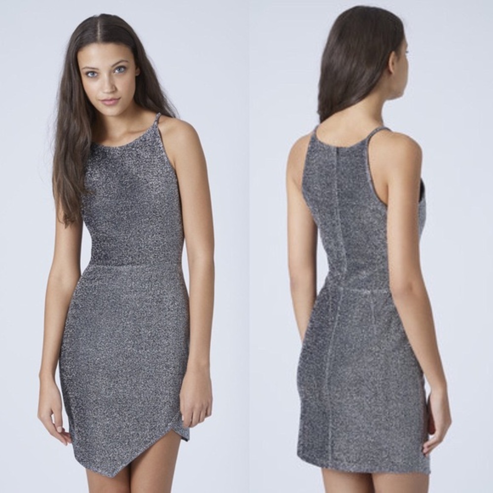 Topshop Silver Bodycon Dress
